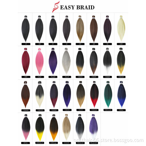 Onst Kanekalons  20" Pre-stretched Braiding Hair Easy Braid Professional Synthetic Corchet Braids Yaki Texture Hair Extensions